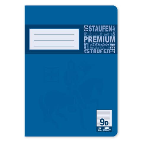 Heft, A5, 90g/m², 32 Blatt, Lin.9, liniert mit Rand STAUFEN PREMIUM 734010609