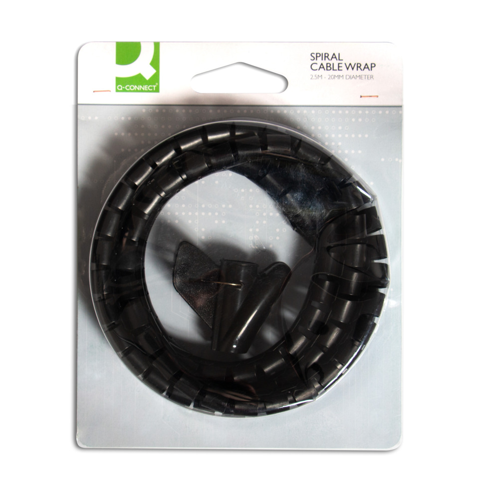 Spiral cable, Cable reel, 2.5M, 20mm diameter, Q-Connect