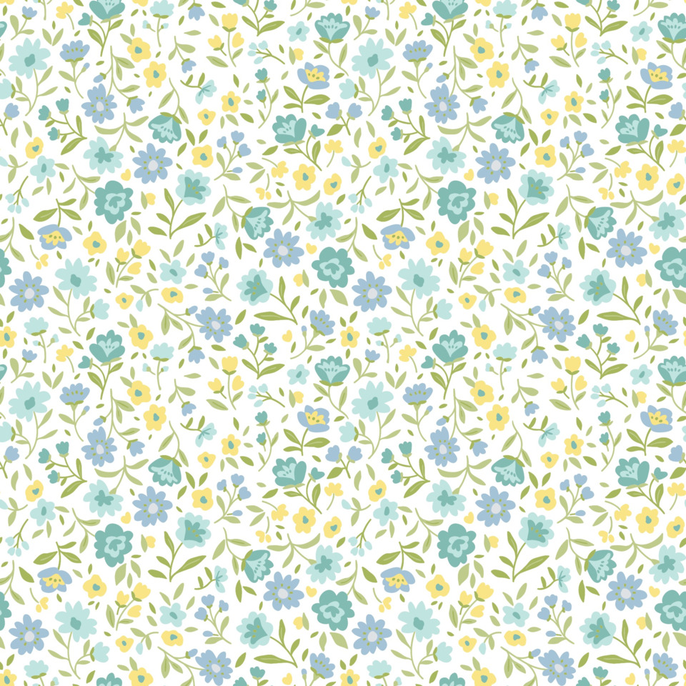 muster, blumen, blau, gelb, grün