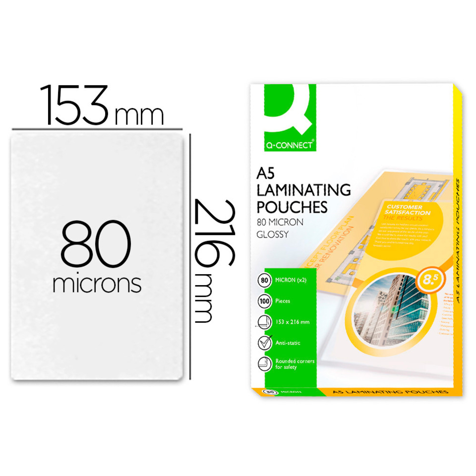 A5 Umschläge, Laminierte Umschläge, 80 Mikron, Glänzend, Pouches