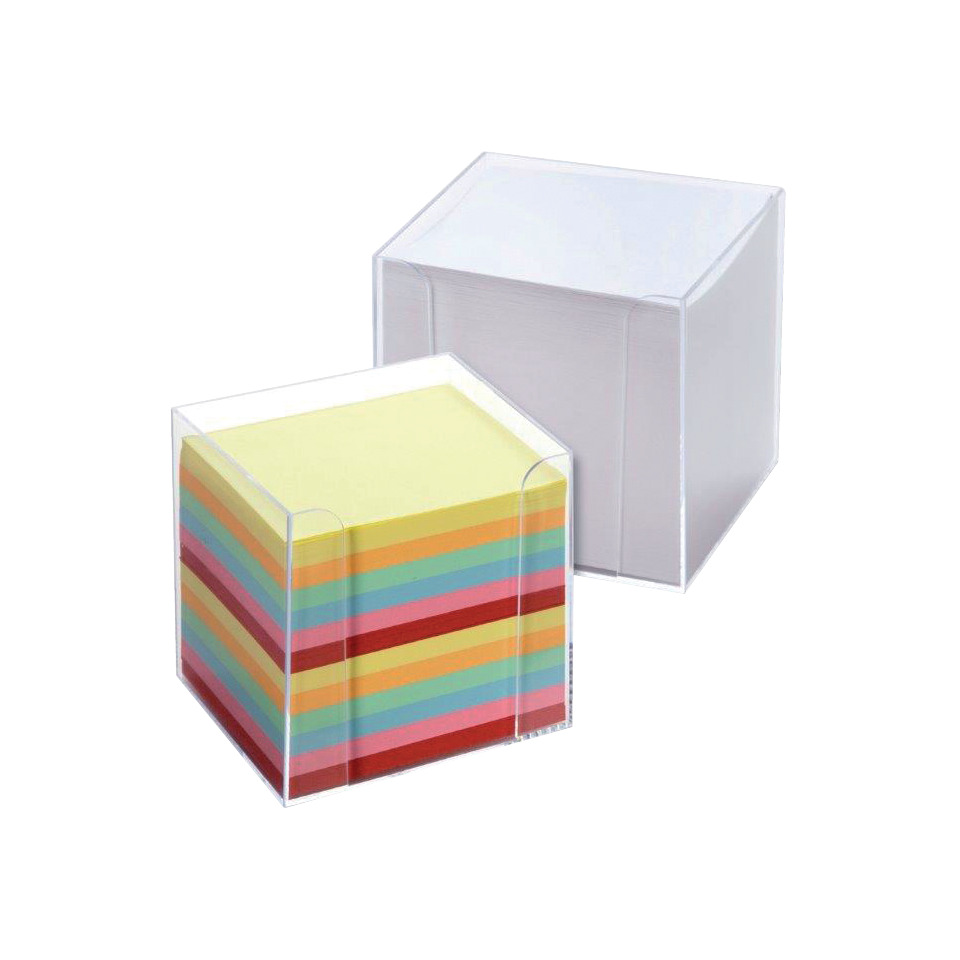 Notizblöcke, Post-it, Sticky notes, Mehrfarbig, Transparent-Box