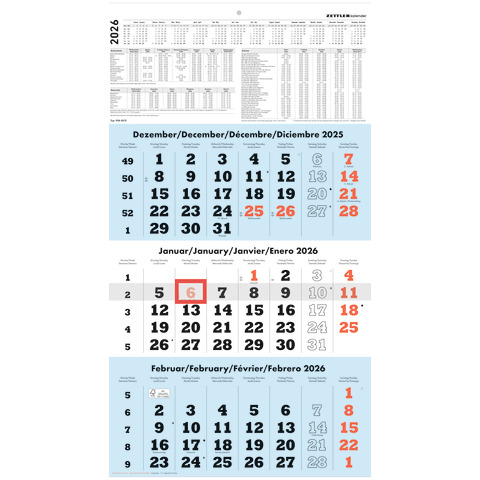 Text, Kalender