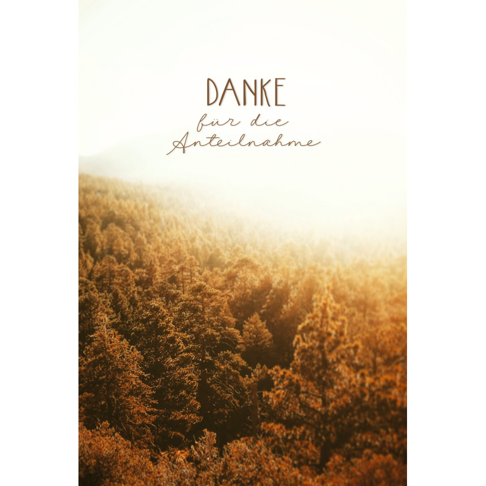 dankekarte, wald, sonnendurchflutet, herbstlich, dankeschön