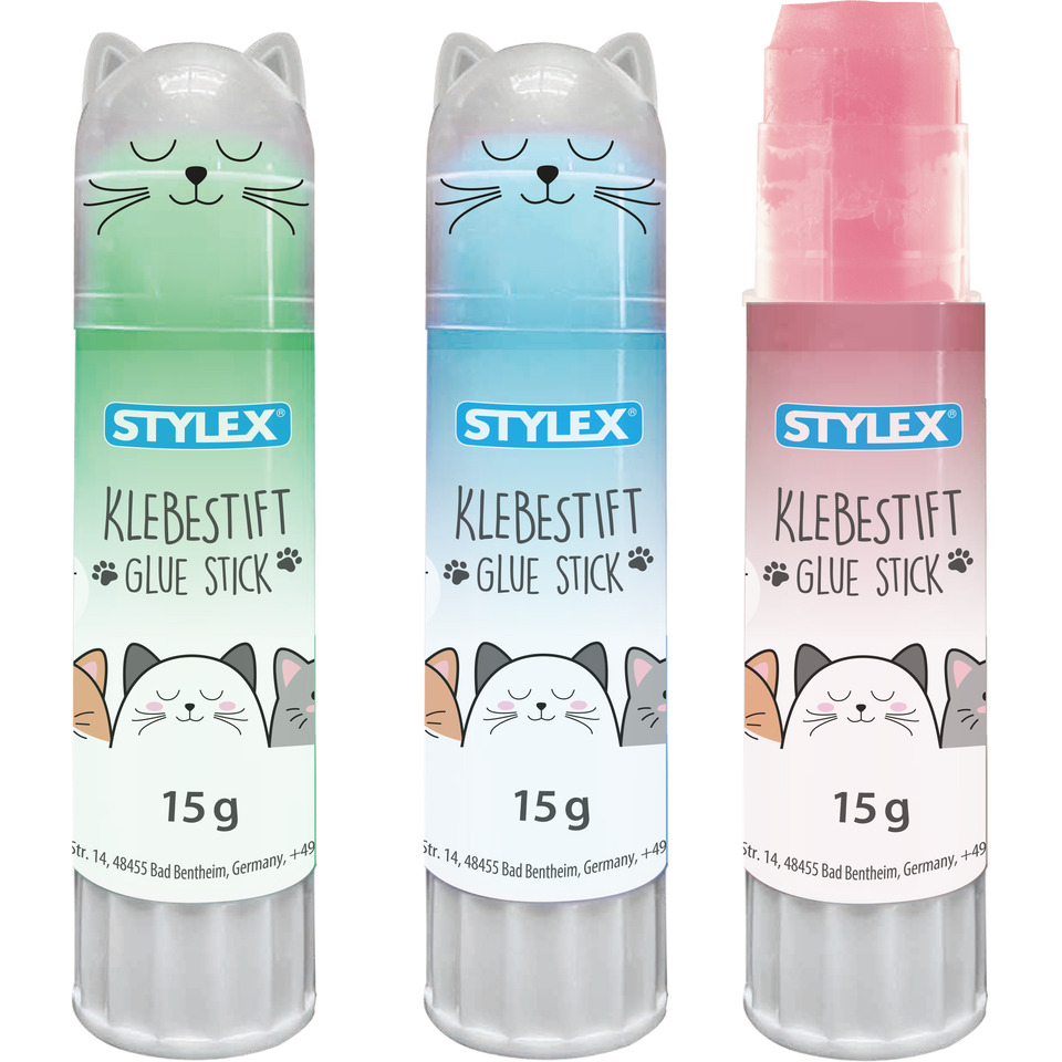 Klebefilz, Klebestift, Klebe Stift, 15 g, Tiermotiv Katze