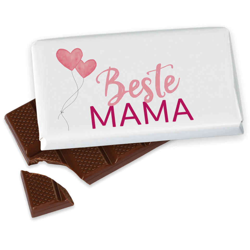 Schokoladenbar, Tafel, Milchschokolade, Herzmotiv, Geschenkverpackung