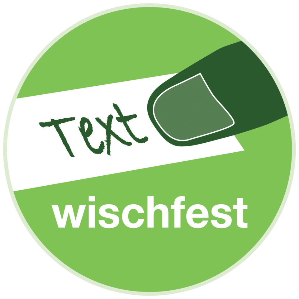wischfest, textile, grüner kreis, aufkleber, logo