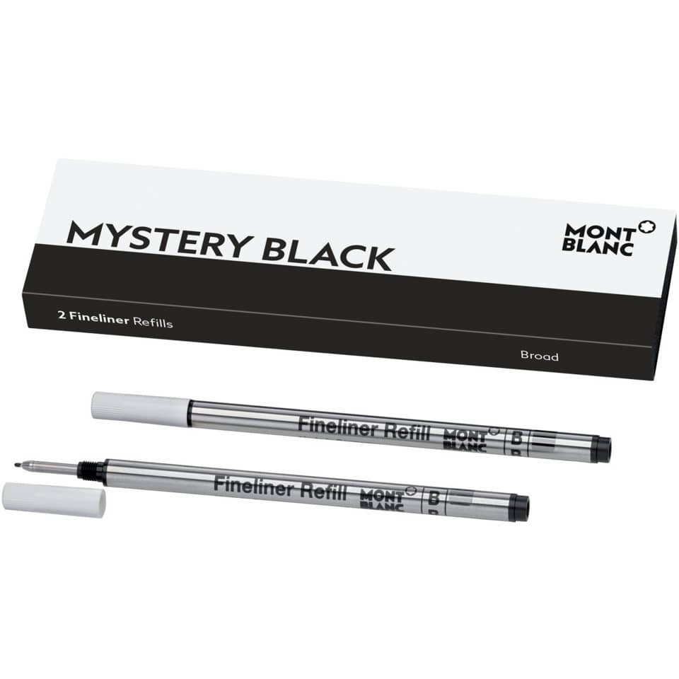 Fineliner, Nachfüllminen, Kugelschreiber, Metallkörper, Breitspitze