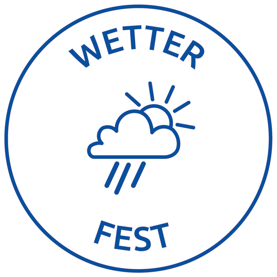 wetterfest, logo, runde plakette, wolke, regen-zeichen