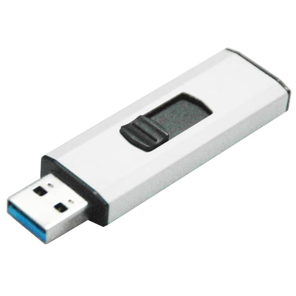 usb, usb stick, flash drive, metal case, sliding switch