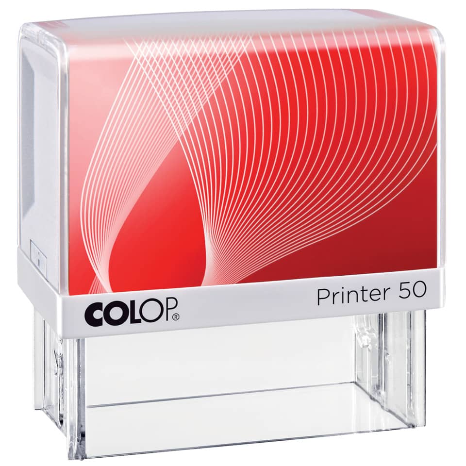 Klebeabdruck?, Tintenstempel?, Motivstempel?, Selbstfärbender Stempel, Colop Printer 50
