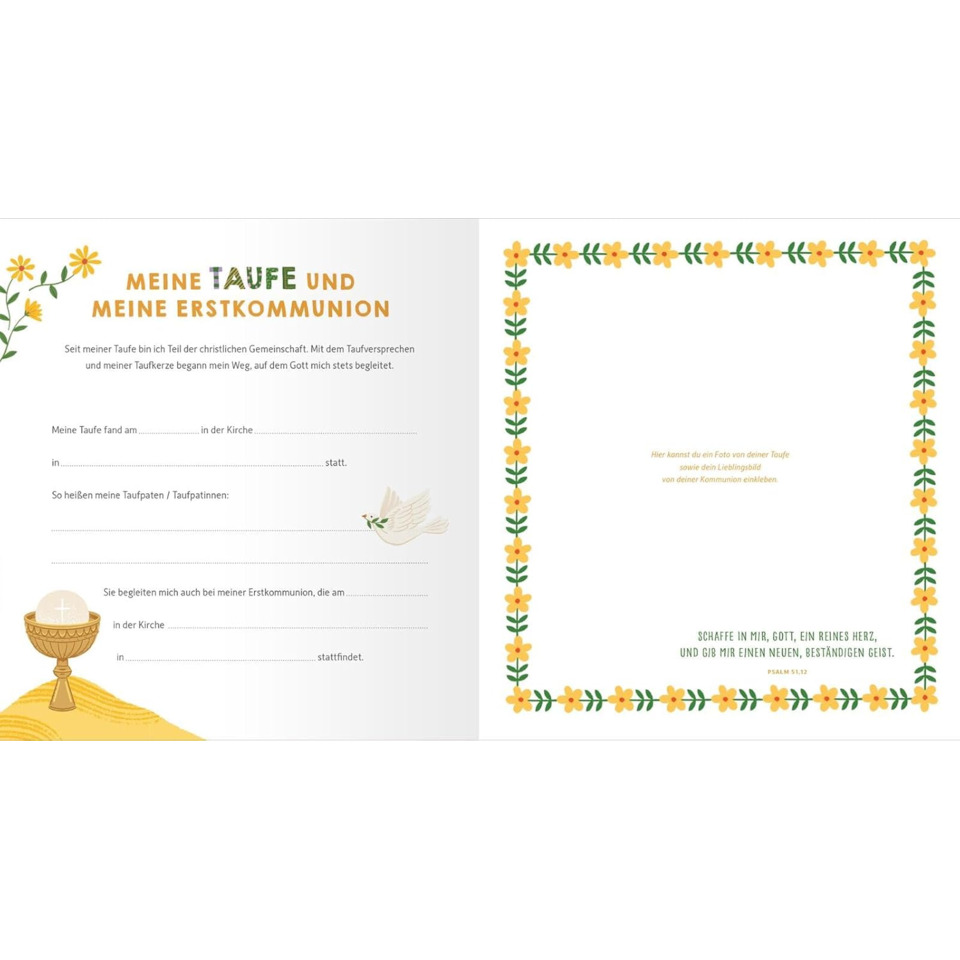 kommunion einladung, tafel, blumenrahmen, danke bild, kreative gestaltung