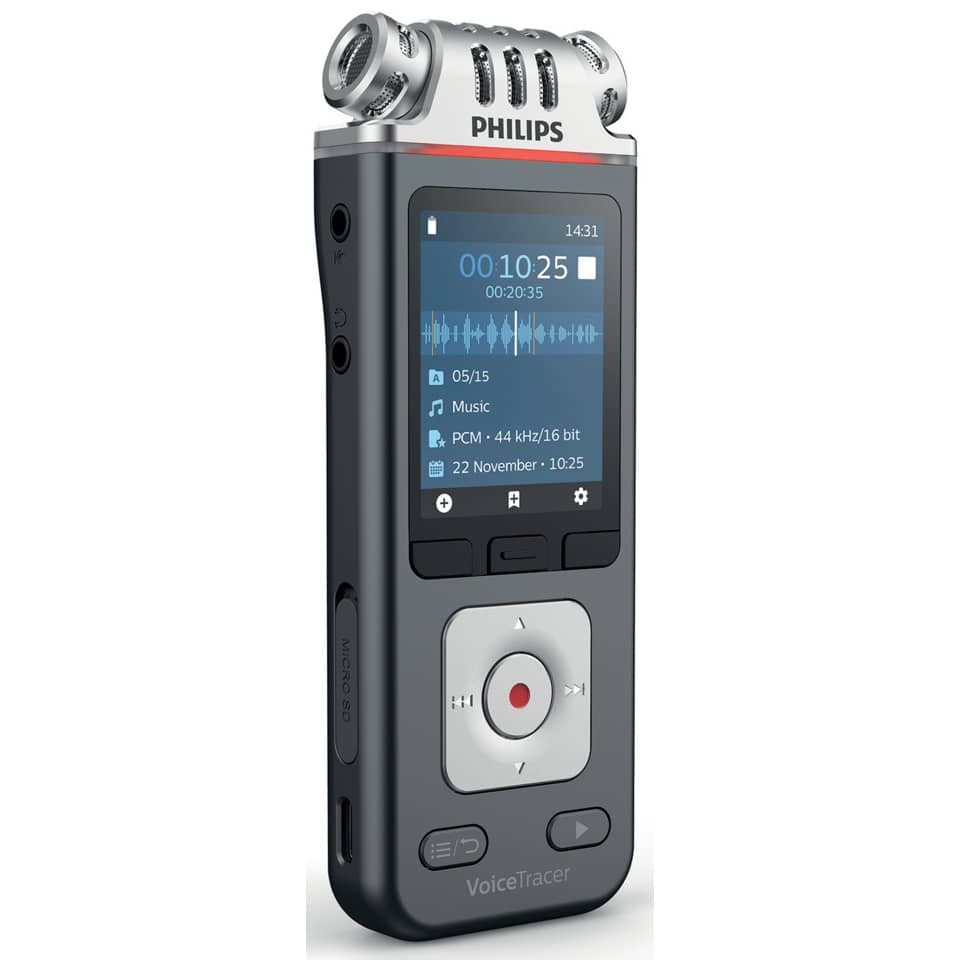 Diktiergerät, Voice Recorder, MP3-Player, OLED-Display, Großes Mikrofon