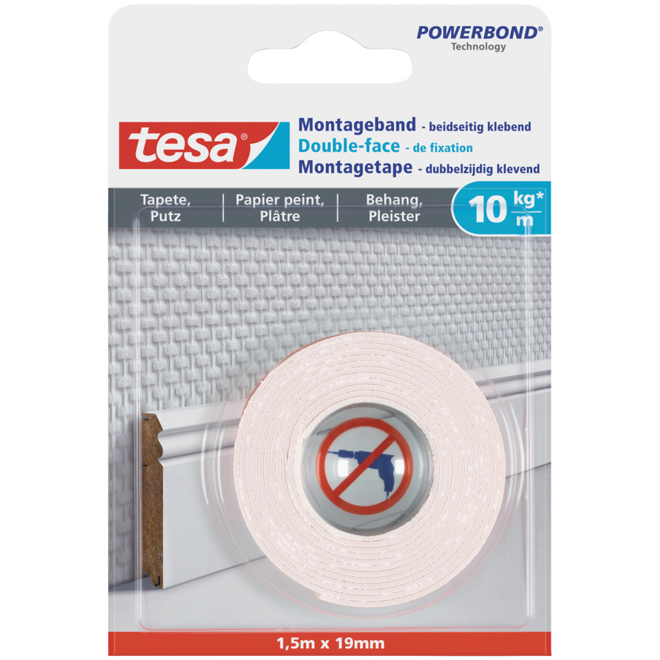 Klebeband, Montageband, Doppelkleber, Klebeband 1,5m, 10 kg/m
