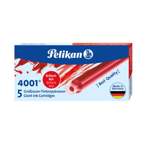 Tintenpatrone 4001® GTP/5, 5 Stück, brilliant-rot PELIKAN 300004109