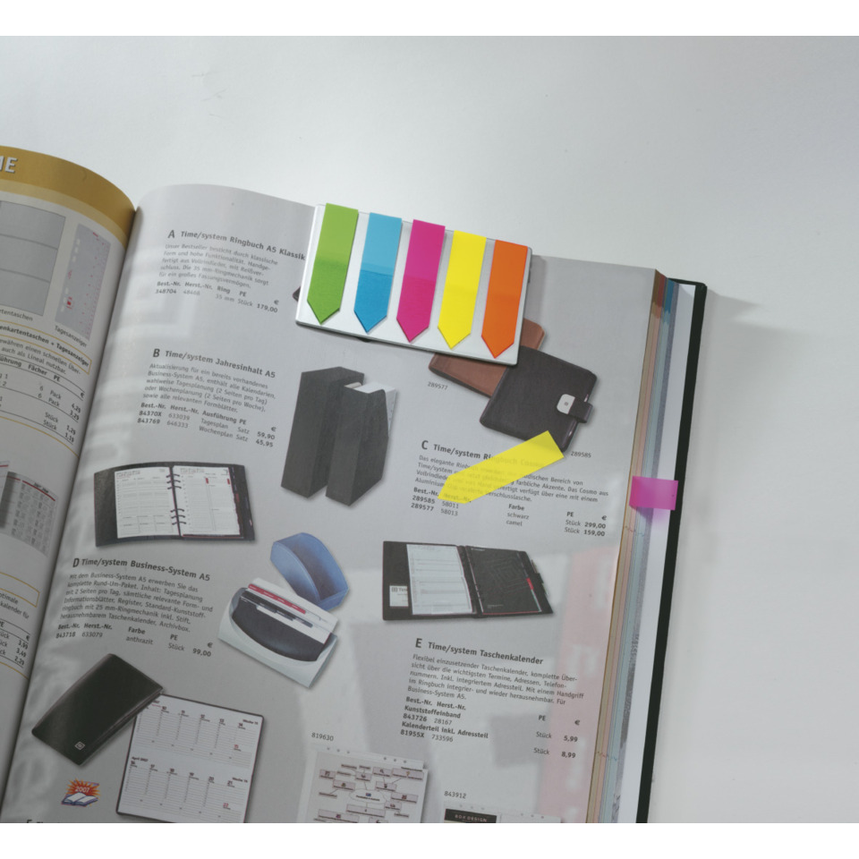 Notizblock, Organizer, Kalender, Taschenkalender, Ordner,  Schreibwaren, Schreibtisch-Organizer, Notizkalender, Projektilinien, Farbsticker