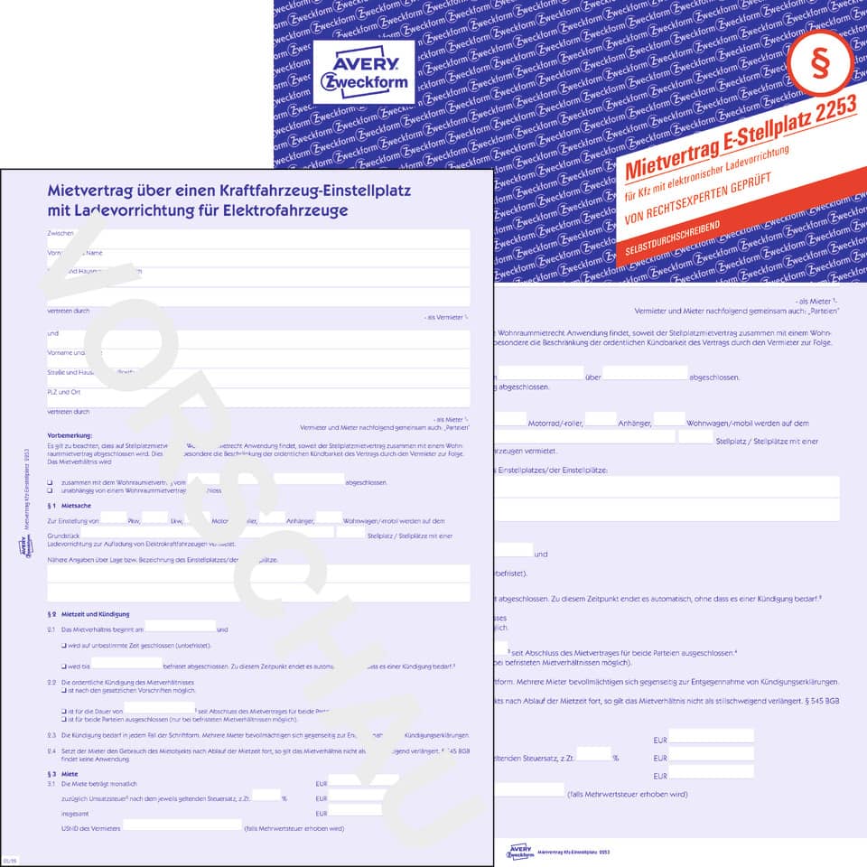 Mietvertrag, Kfz-Mietvertrag, Elektrofahrzeug, Ladevorrichtung, Formulare