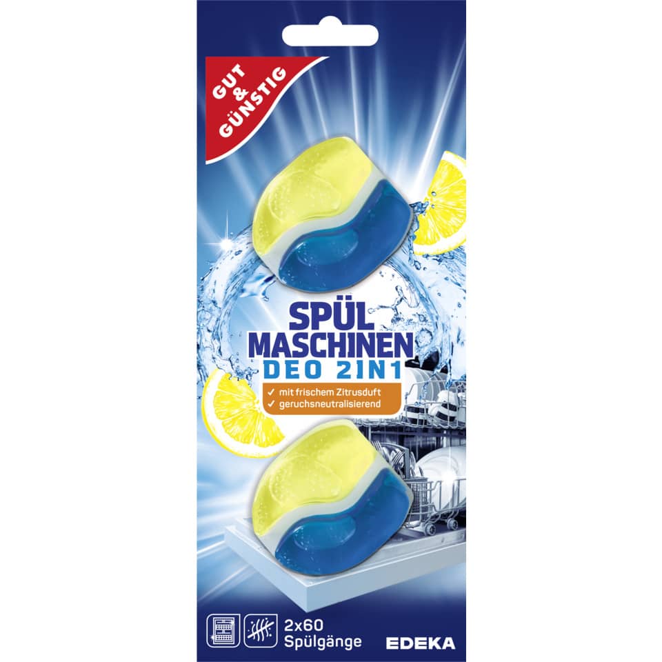 Spülmaschinen, Spülmaschinen-Zubehör, Geschirrspülerstützen, 2x60 Spülgänge, Zitrusduft