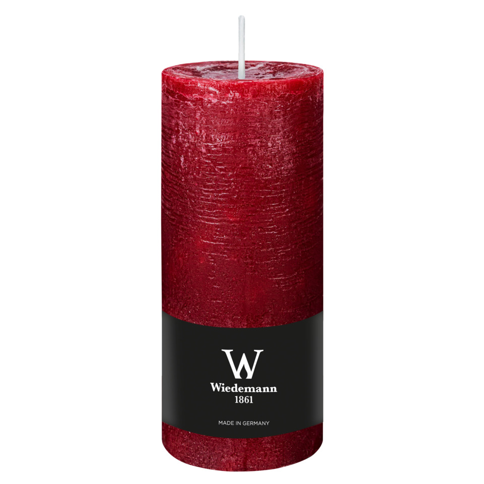 rote Kerze, Stumpenkerze, Wachskerze, Made in Germany, Wiedemann 1861