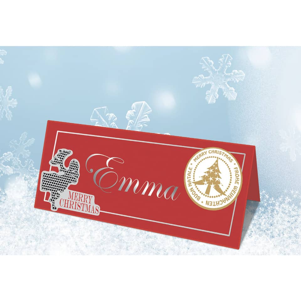 Weihnachtskarte, Geschenkkarte, Rot, Festliche Karte, Glitzerstern