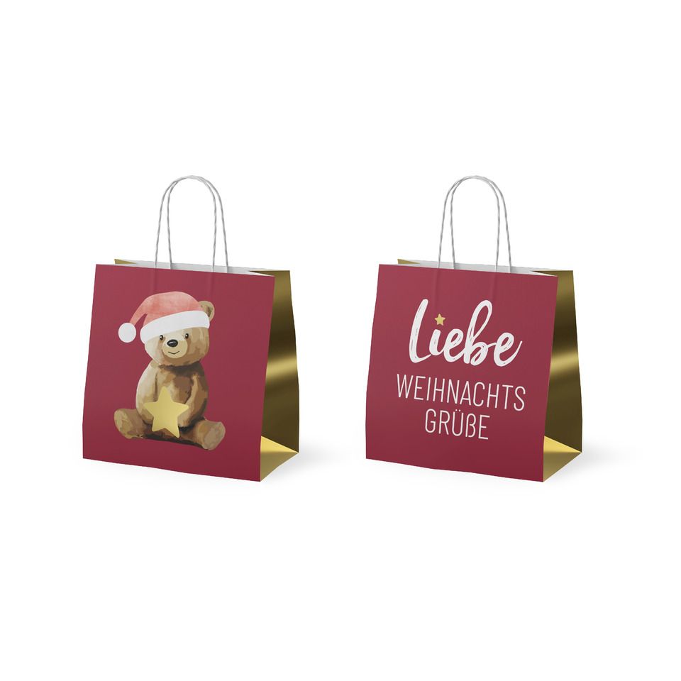 Tasche, Weihnachten, Teddy, Sichttasche, Grüße