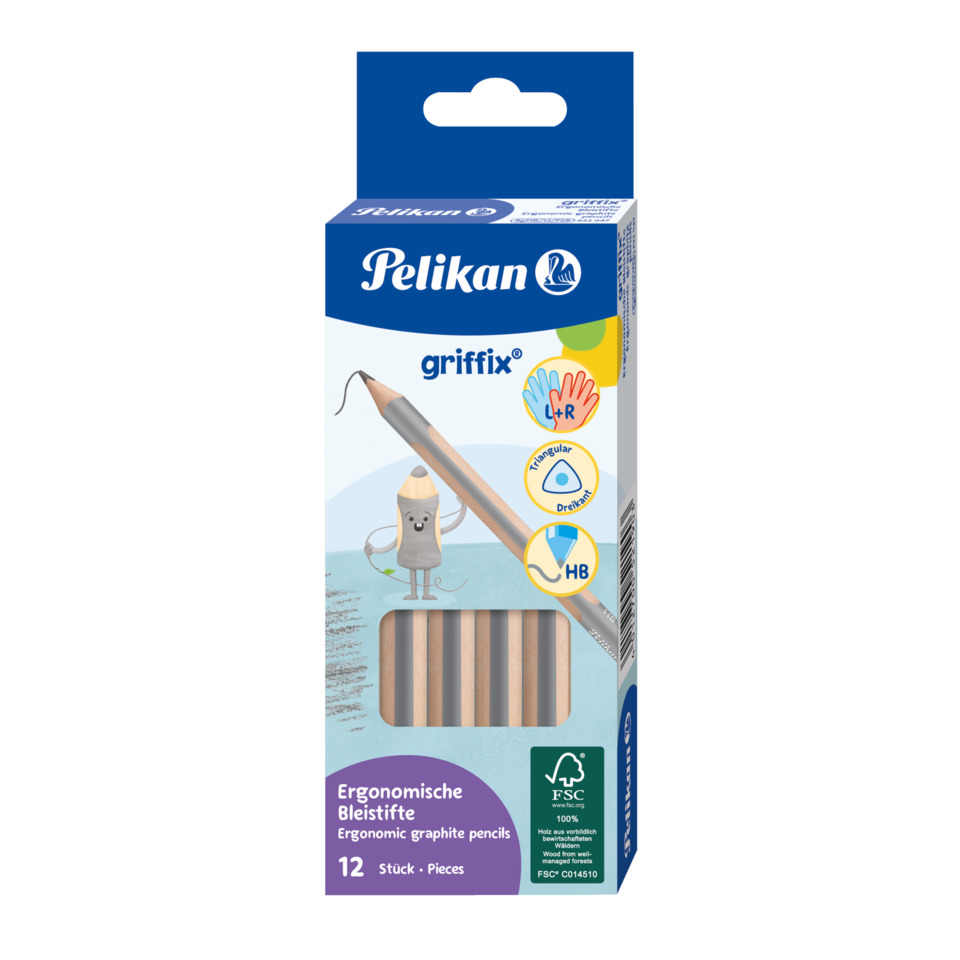 Pinsel, Gerät, Werkzeug, Bleistifte, Ergonomische Stifte, Holzbleistifte, HB Härte, 12 Stück