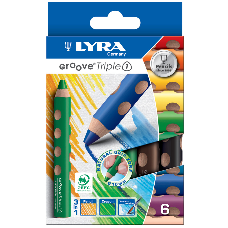 Stift, Buntstifte, Dreifach-Etui, Holzkern, 3-in-1