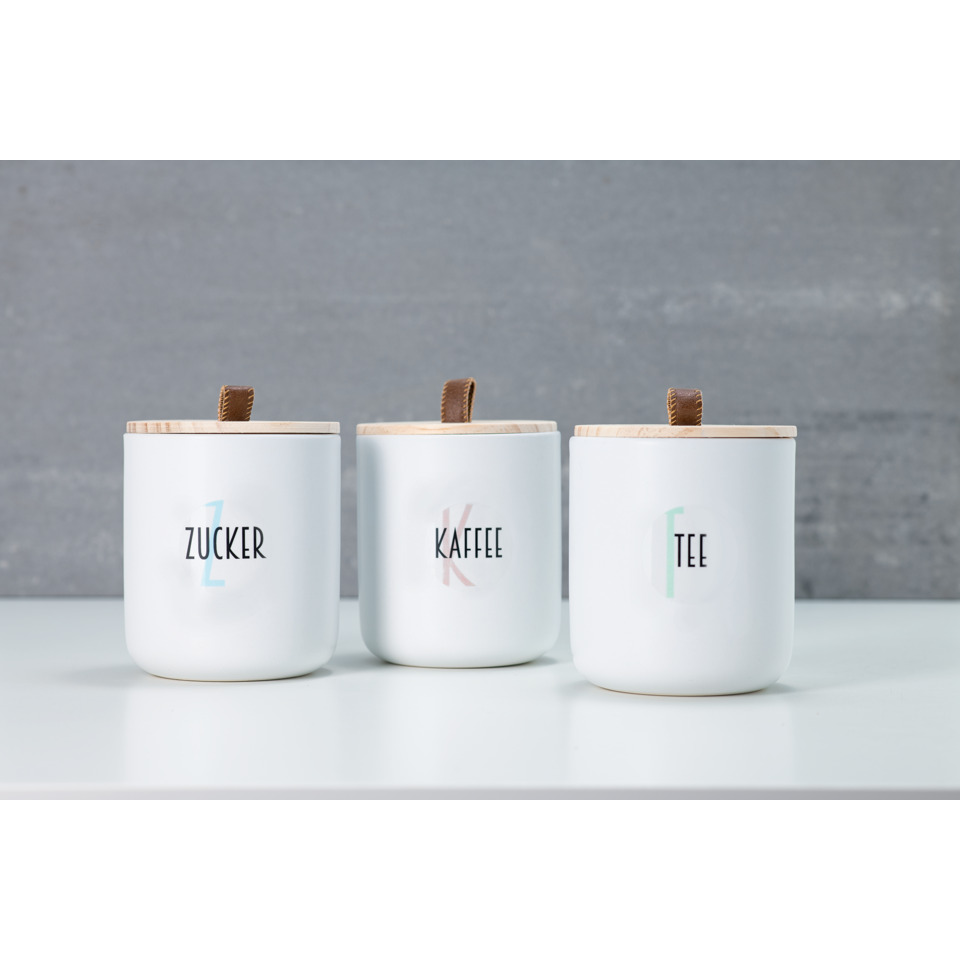 Zuckerbehälter, Kaffee-Behälter, Tee-Behälter, Keramikbehälter, Holzdeckel