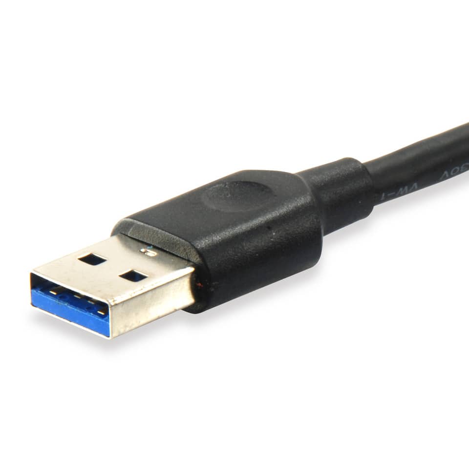 USB-A, USB-Kabel, USB 3.0, blaues Einsatzelement, Stecker
