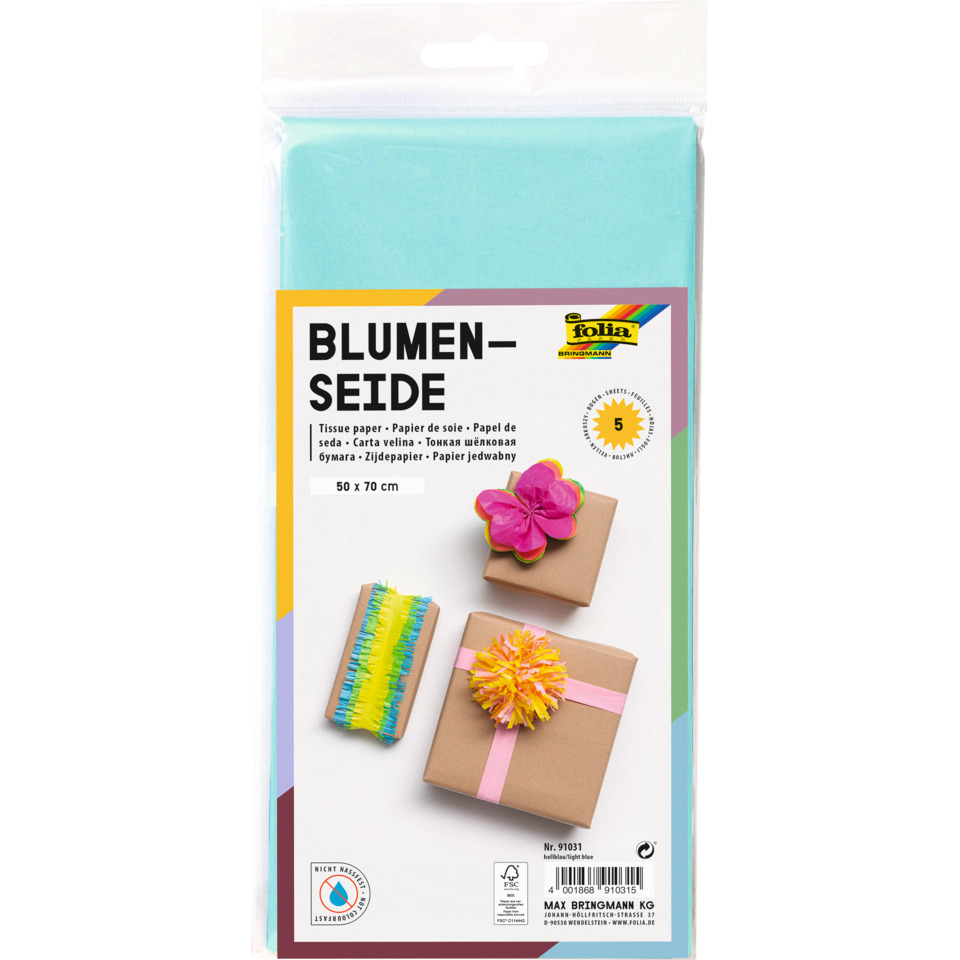 Tissue paper, Dekorationspapier, Geschenkpapier, buntes Tissue, 50 x 70 cm