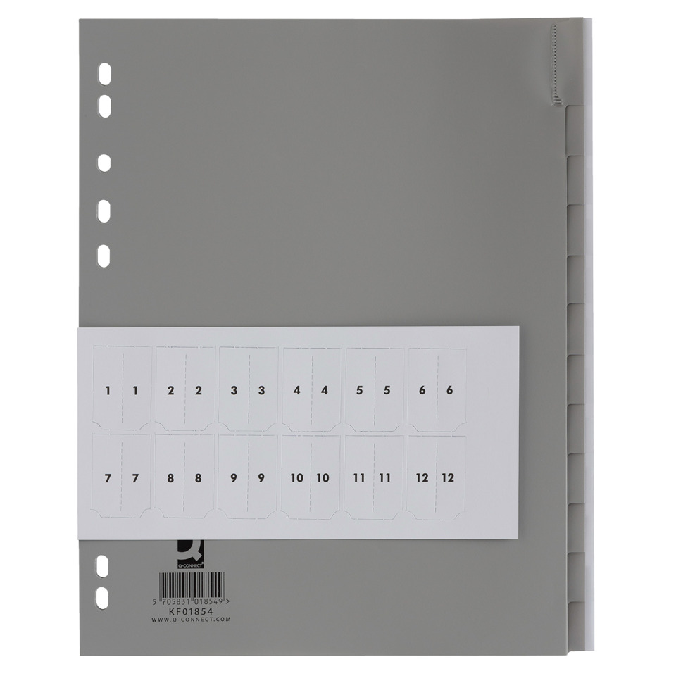 Ordner, Spiralordner, Indexregister, Graugrau, Kunststoff