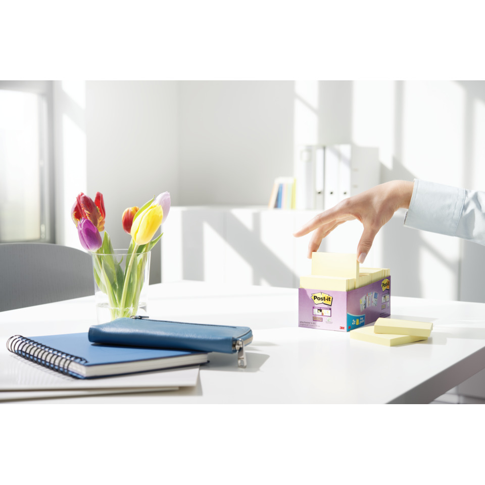 Tulpen, Glasvase, Notizblock, Schreibwaren, Post-it Notizblock