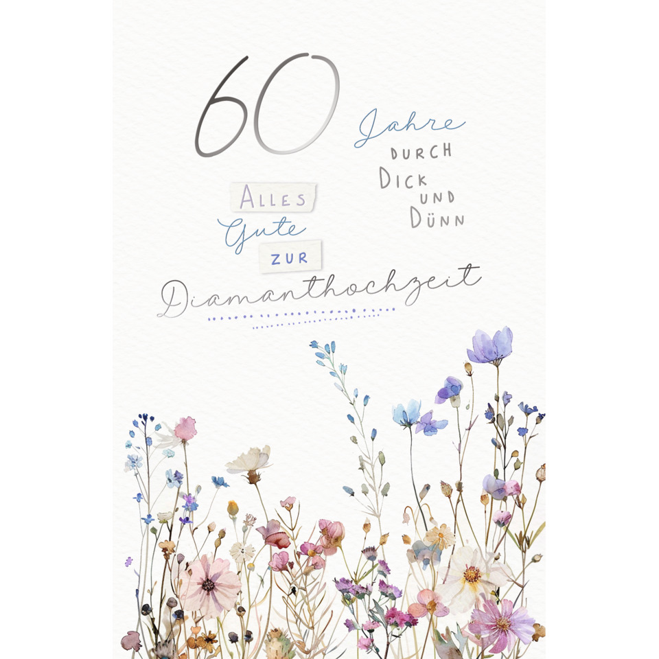 60 Jahre, Diamanthochzeit, Gutschein, Blumen, Hochzeit
