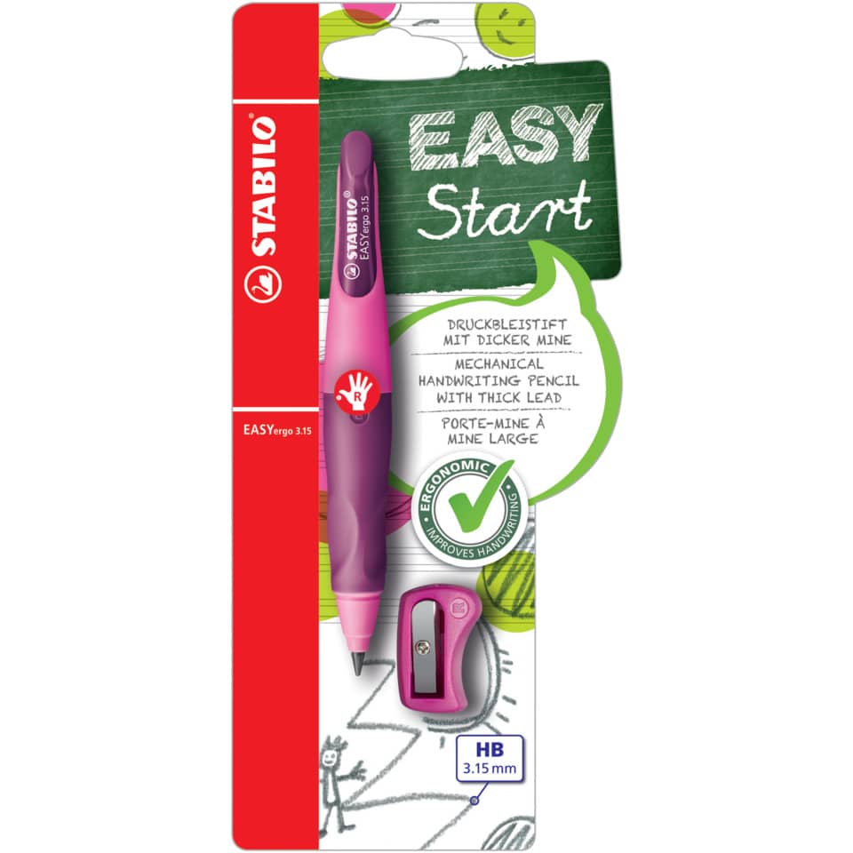 mechanical pencil, pencil lead, pink pen, eraser clip, HB 3.15 mm