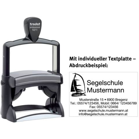 Selbstfärbestempel schwarz Kissen rot max. 13 Zeilen   individuell TRODAT 5211P