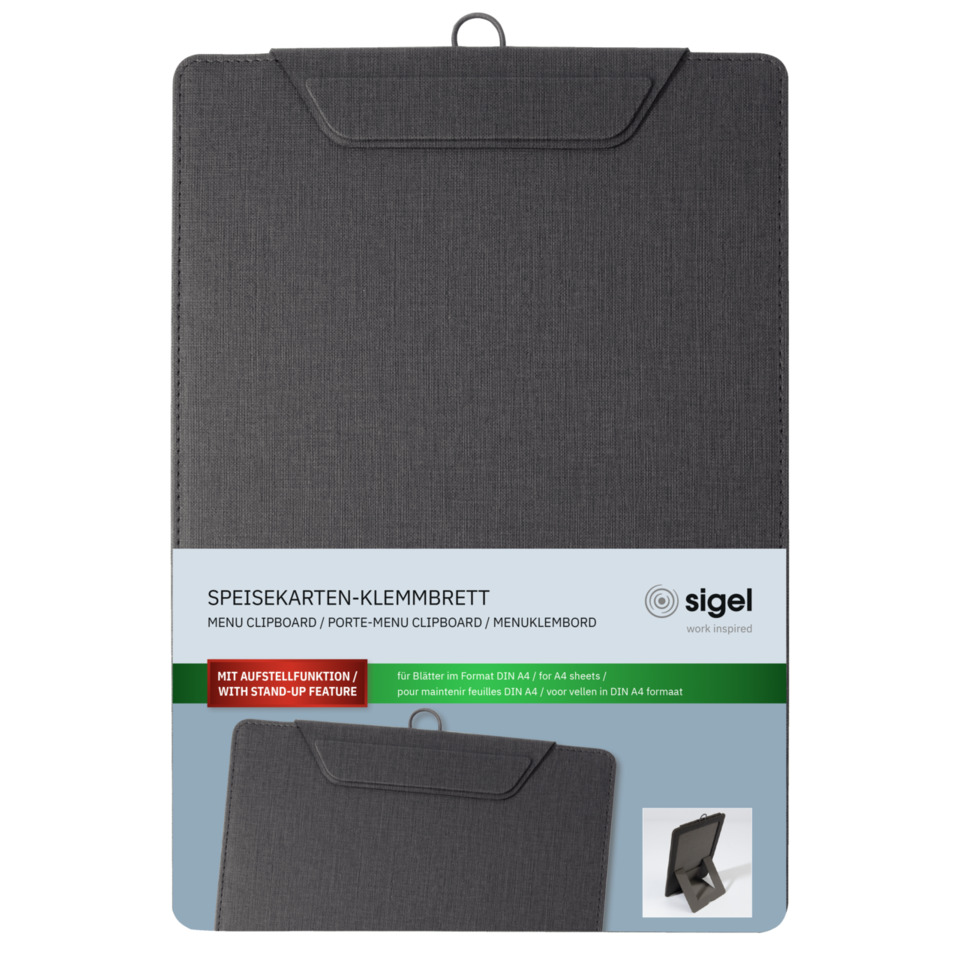 Menü-Clipboard, Clipboard-Hülle, A4 Clipboard, Aufhängehaken, Stoffstruktur