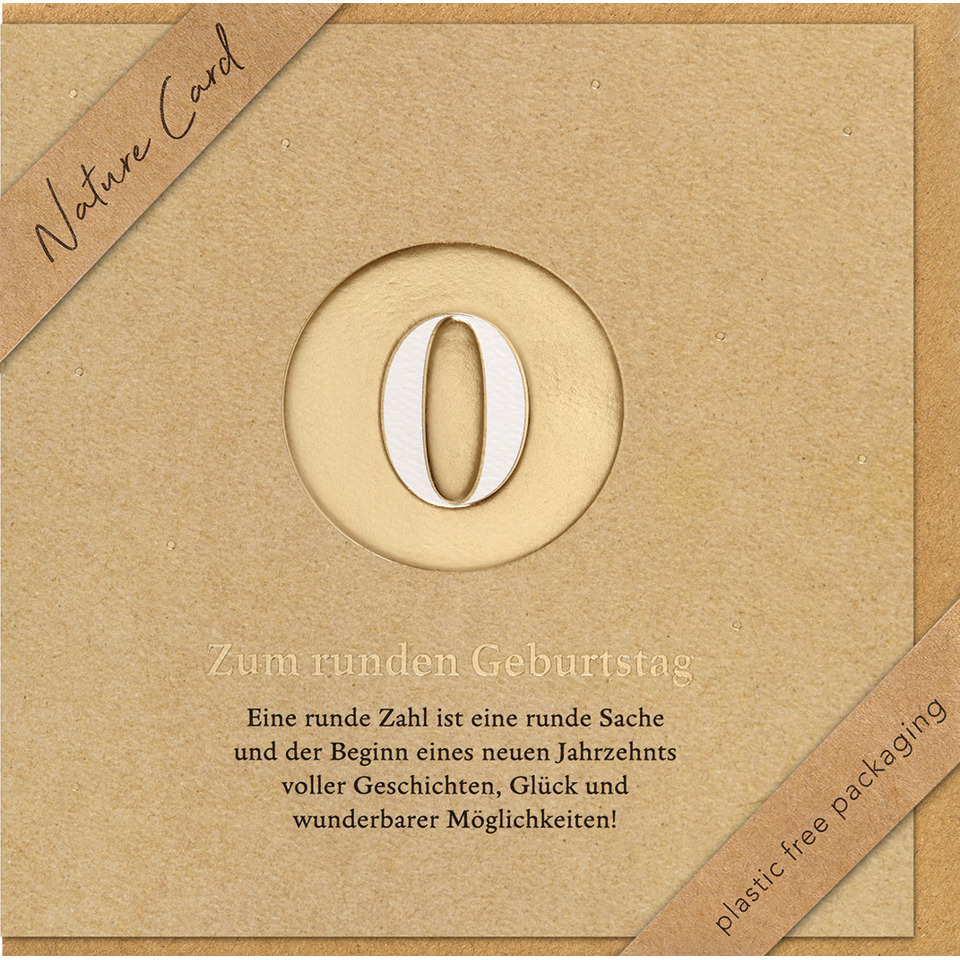 0, Naturkarte, Kartenrunde, Rundgeburtstag, Pappe