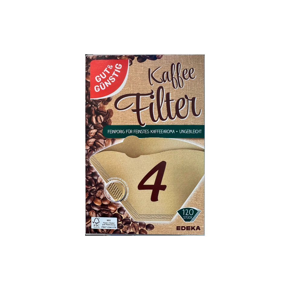Kaffee Filter, Kaffee-Filterpapier, Kaffee Aroma, 120 Stück, Edeka