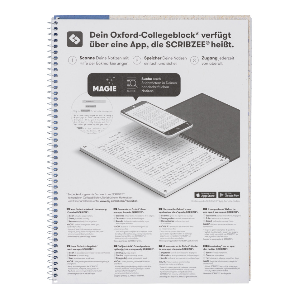 Notizbuch, Spiralblock, Schreibblock, Notebook, App-Scanner