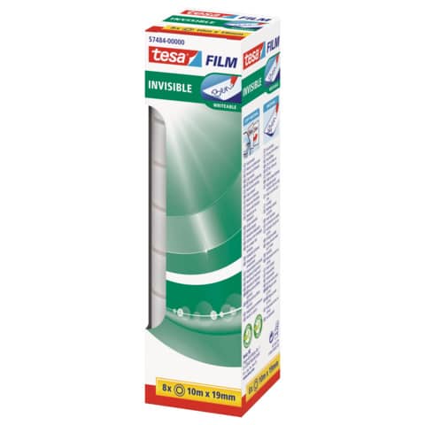 Klebefilm tesafilm® invisible, 19mmx10m, 8 Rollen, transparent TESA 57484-00000-00