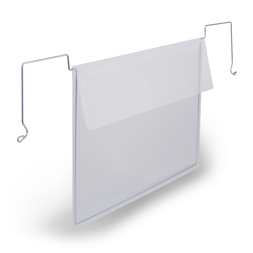 Drahtbügeltasche mit Klappe, A4 quer, 50 Stück, transparent DURABLE 118819