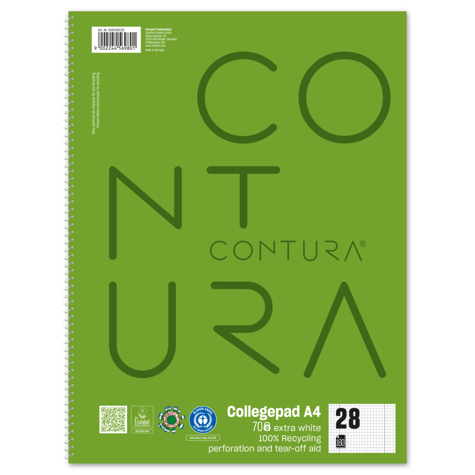notebook, spiral, A4, Collegepad, green