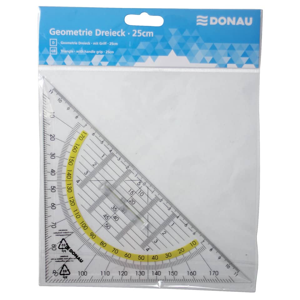 Geometrisches Dreieck, Geometrie Lineal, Schullineal, Messwerkzeug, 25 cm Dreieck