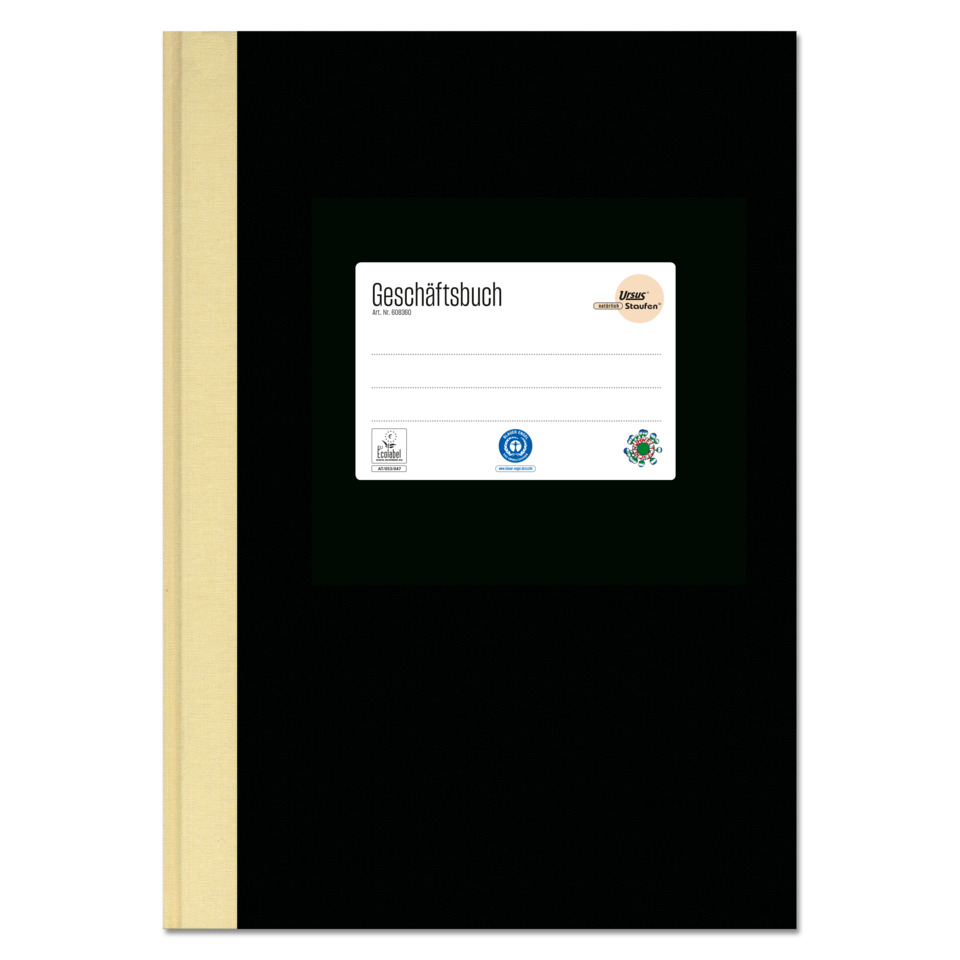 Notizbuch, Geschäftsnotiz, Schwarz, Kunstleder, Prägesaum