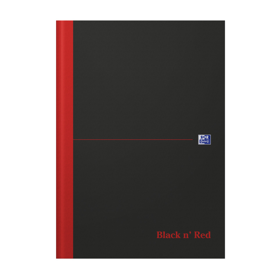 Notizbuch, Schwarz, Rot, A5, Oxford-Logo