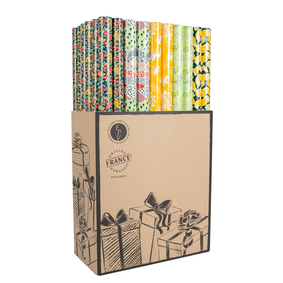 Stoffstreifen, Patchwork, Blumenmuster, Kartonbox, Geschenkverpackung