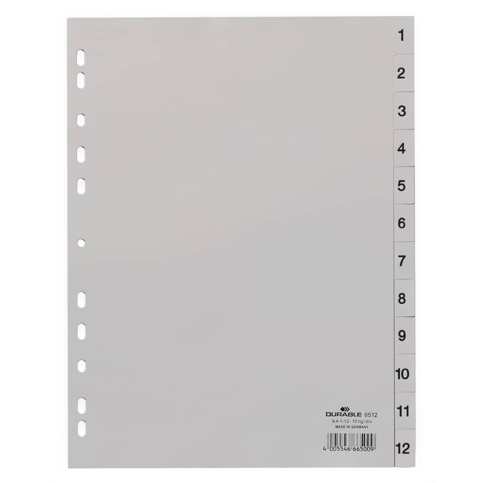 A4 Lochpapier, Plastikfolie, Bindungslochung, Linealmarkierungen, Durable 6512