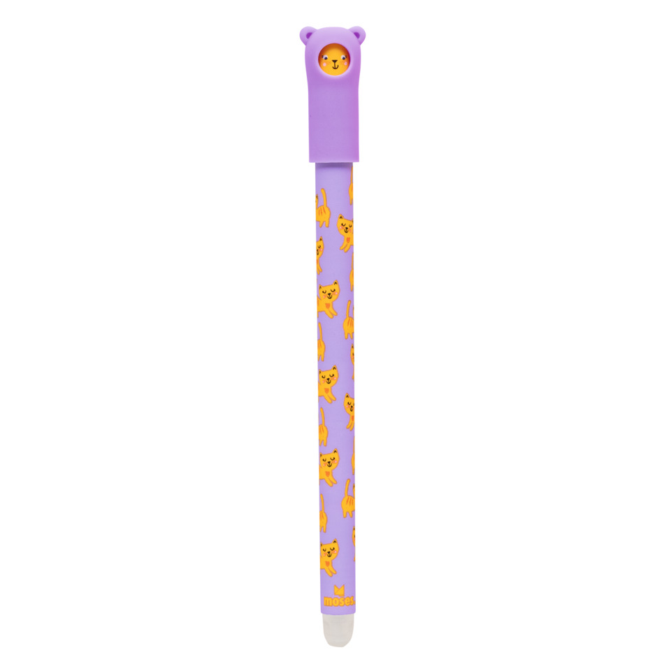 Stift, Lila, Tiermotiv, Katzenmuster, Gummi-Top
