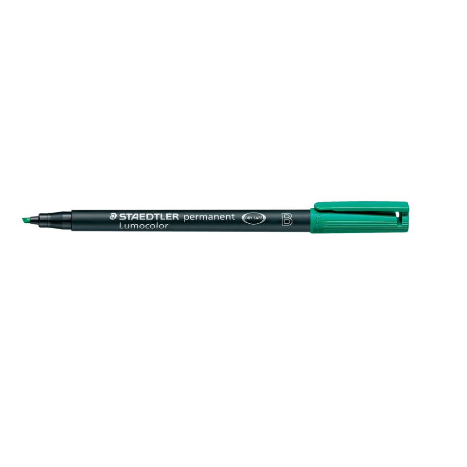 Permanentmarker, Lumocolor, Grüner caps, Feiner Punkt, Trocken sicher