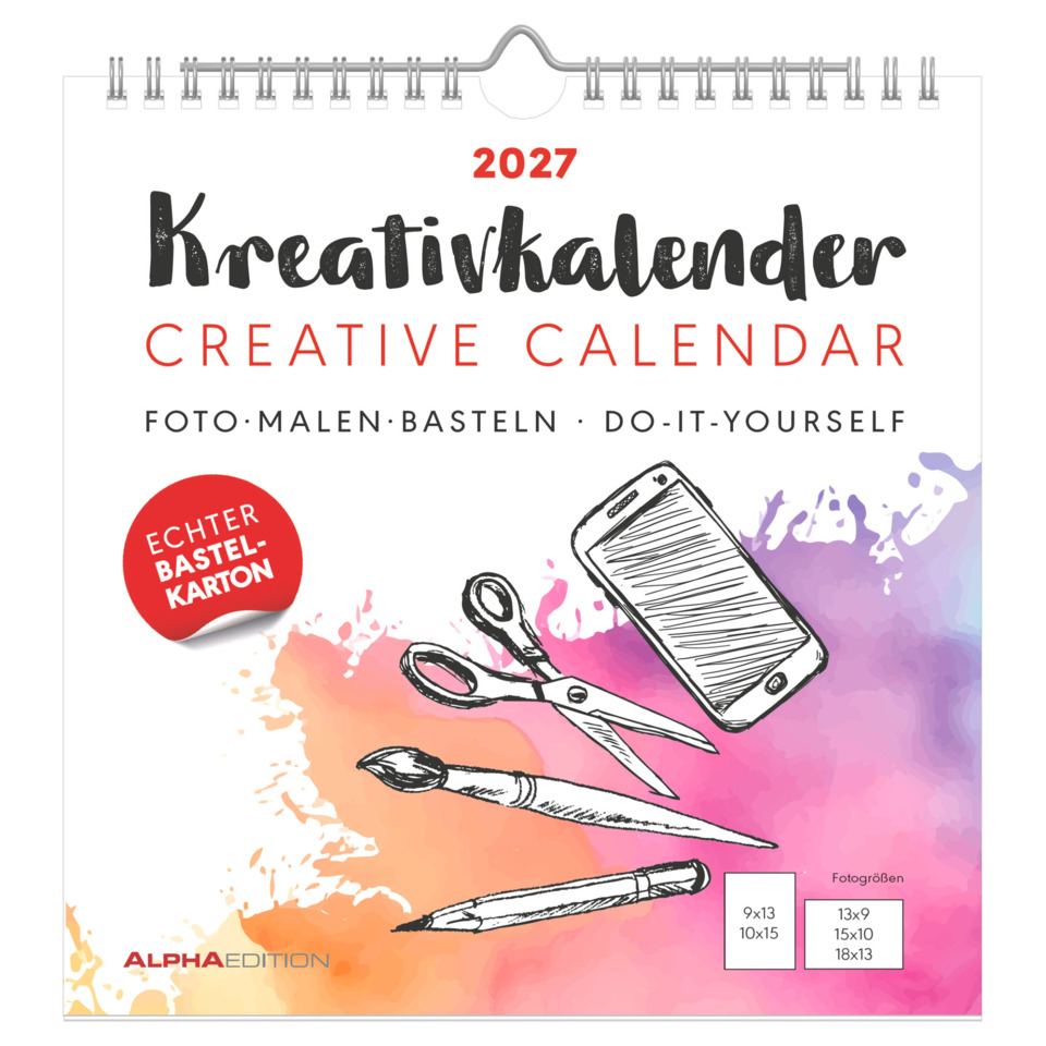 Kalender, Kreativkalender, Kunstkalender, Bastelkalender, DIY