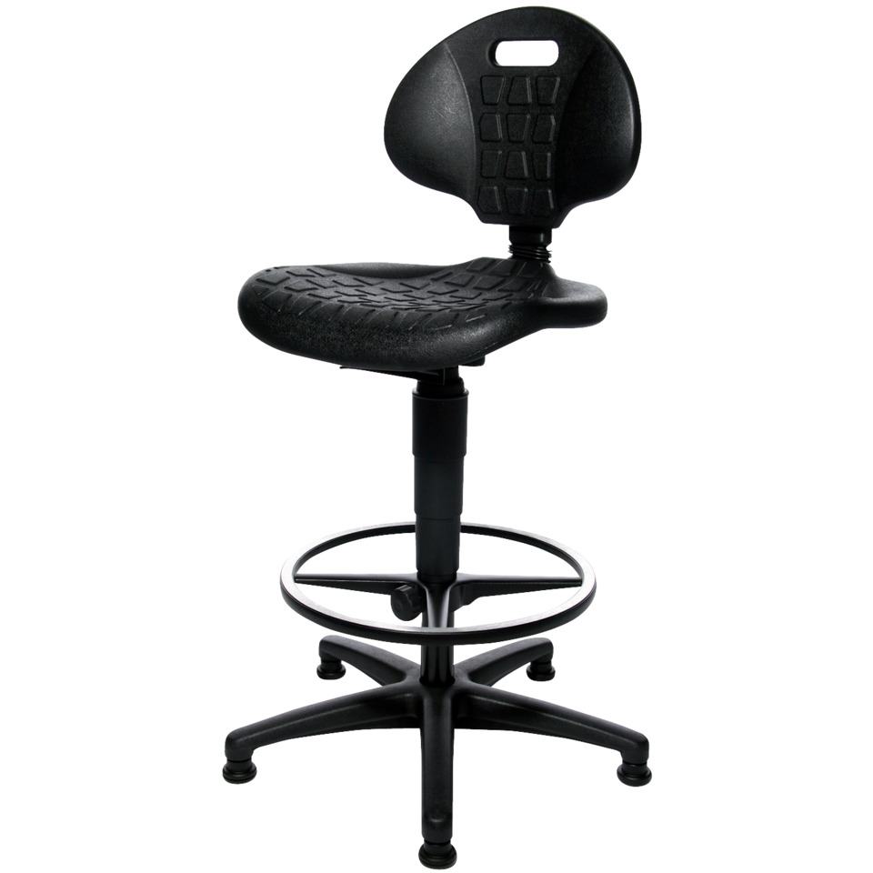 Schreibtischstuhl, Bürostuhl, Rückenlehne, Sitzhöhe verstellbar, Beinfestz Ring, Gleiterrollen, stuhl, bürostuhl, drehstuhl, schwarz, tischgestell